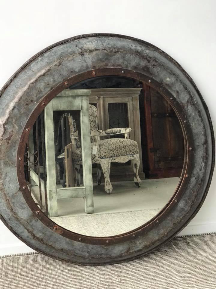 Miroir rond style industriel